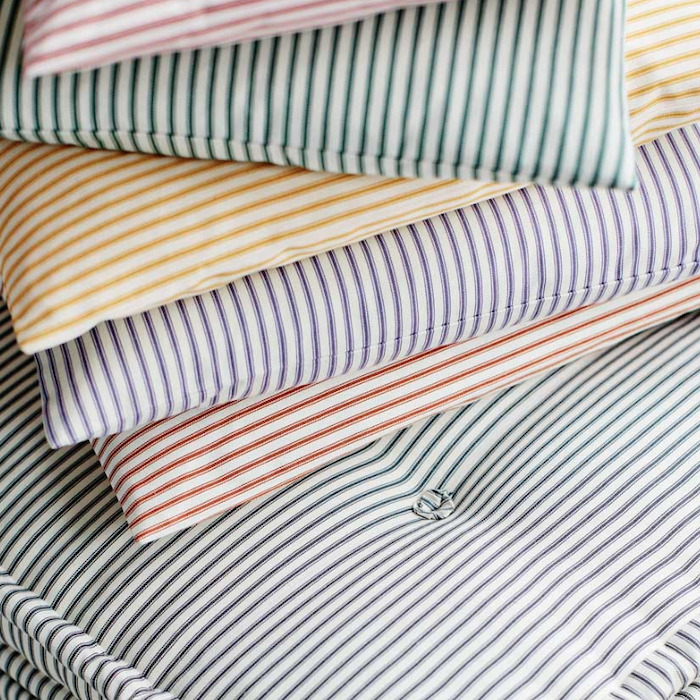 collection Cooshy Cerise Ticking Stripe 100% Cotton Fabric