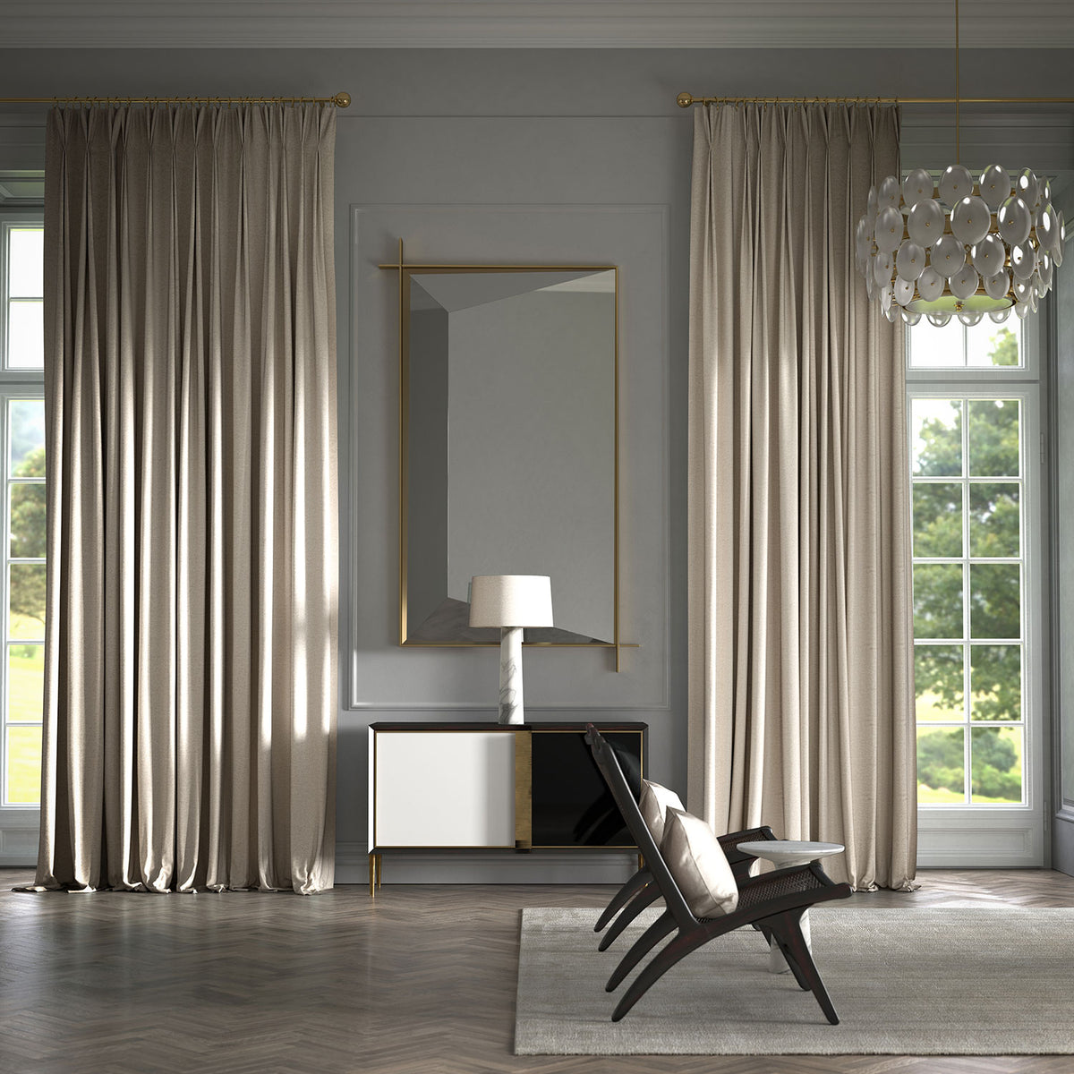 James Hare Mayfair Elm Made to Measure Curtains