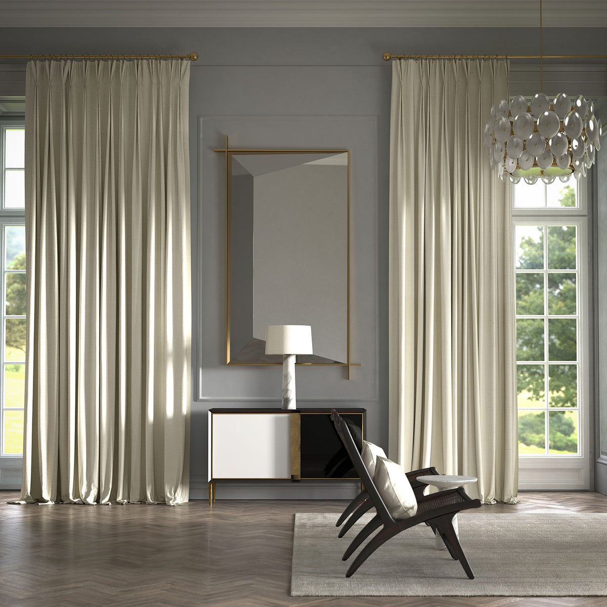 James Hare Mayfair Ivory Made to Measure Curtains