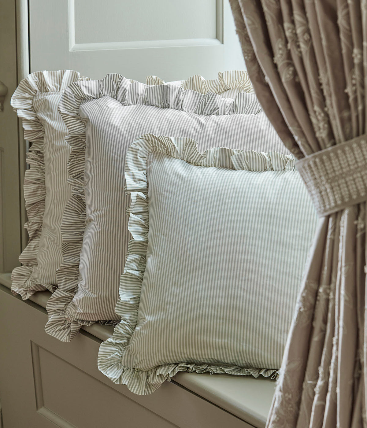 James Hare Pin Stripe Frost Made to Measure Curtains