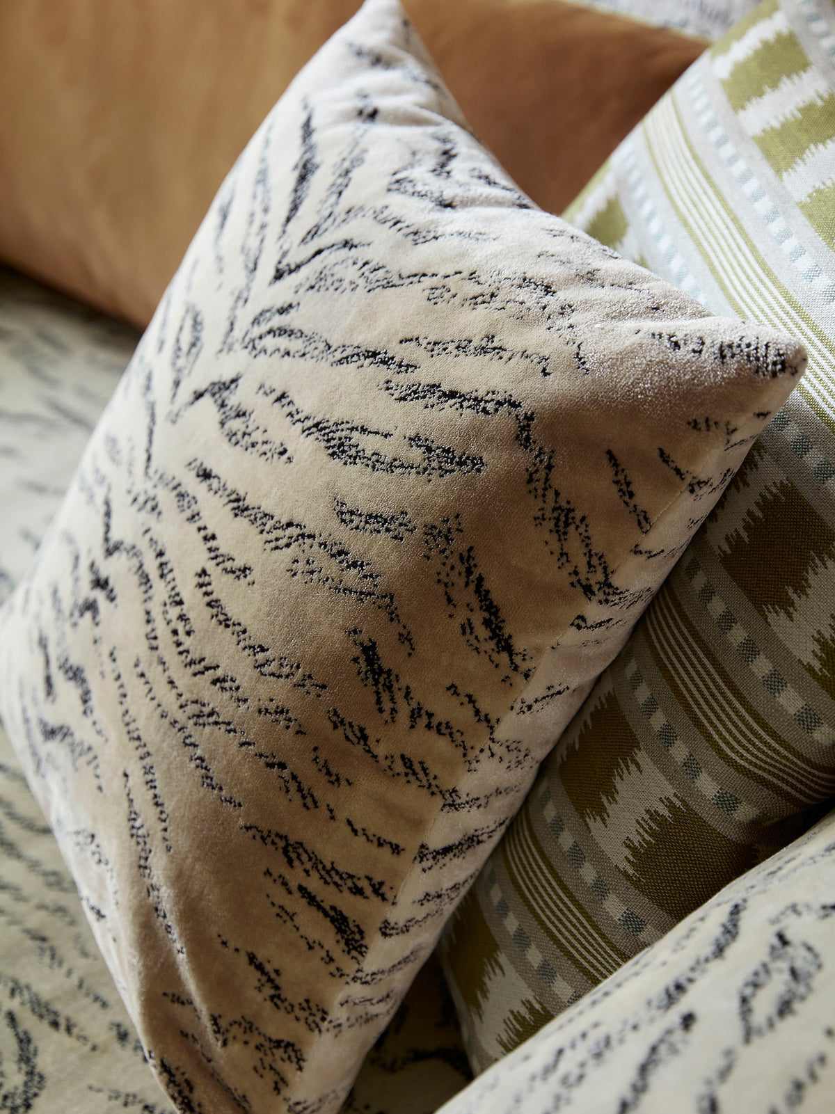 James Hare Tiger Velvet – Spray Dyed Ivory Made to Measure Curtains