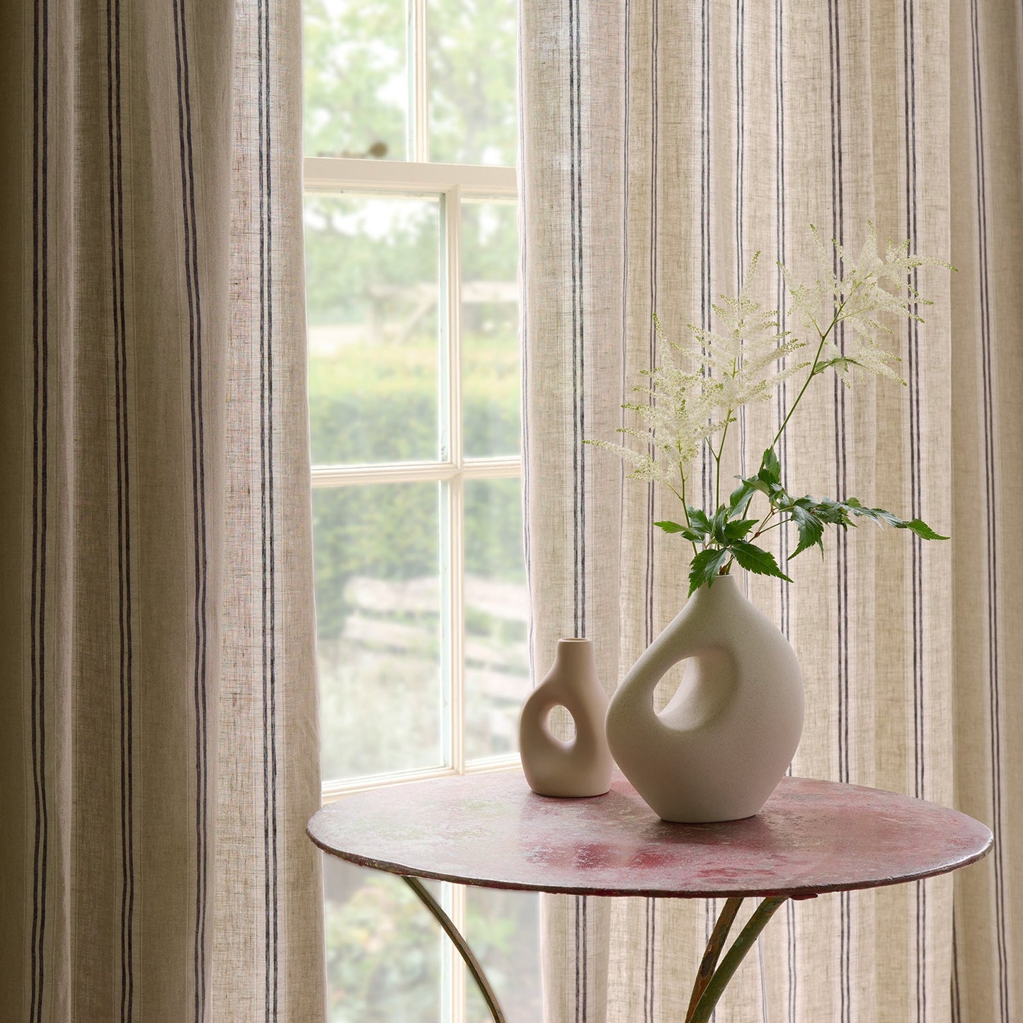 Linwood Danube Stripe Indigo Made to Measure Curtains