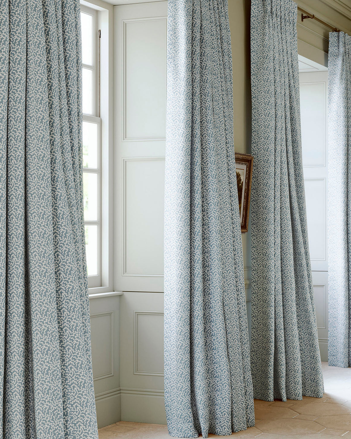 James Hare Lamerie Vermicelli Victoria Blue Made to Measure Curtains