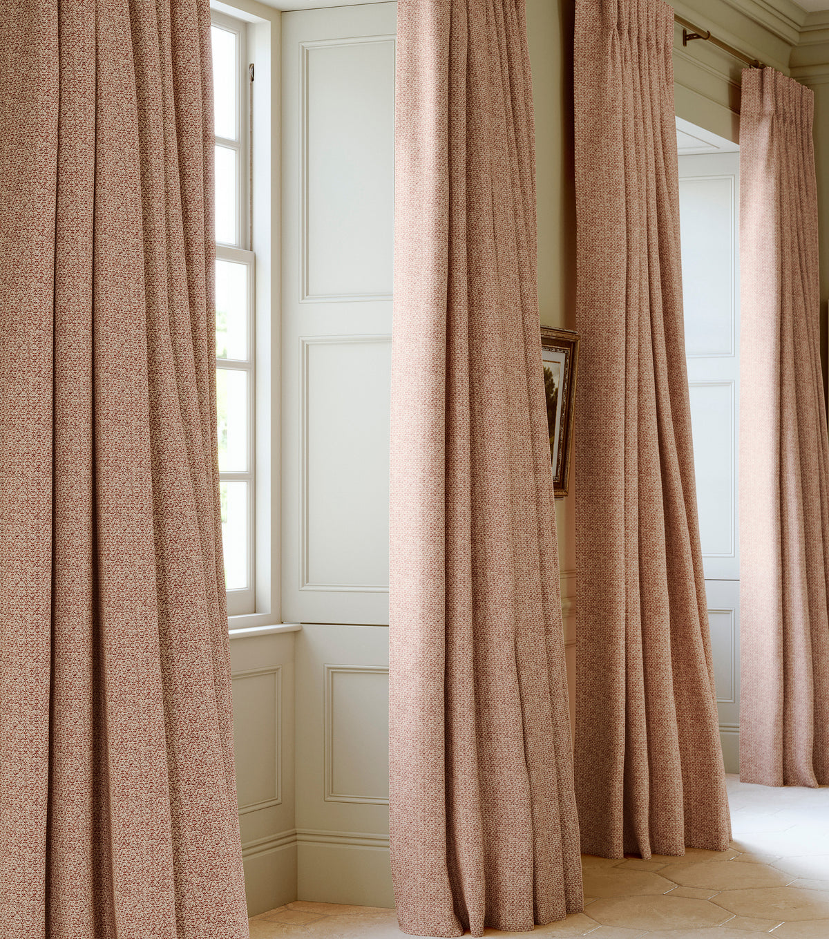 James Hare Flori Cherry Rose Made to Measure Curtains
