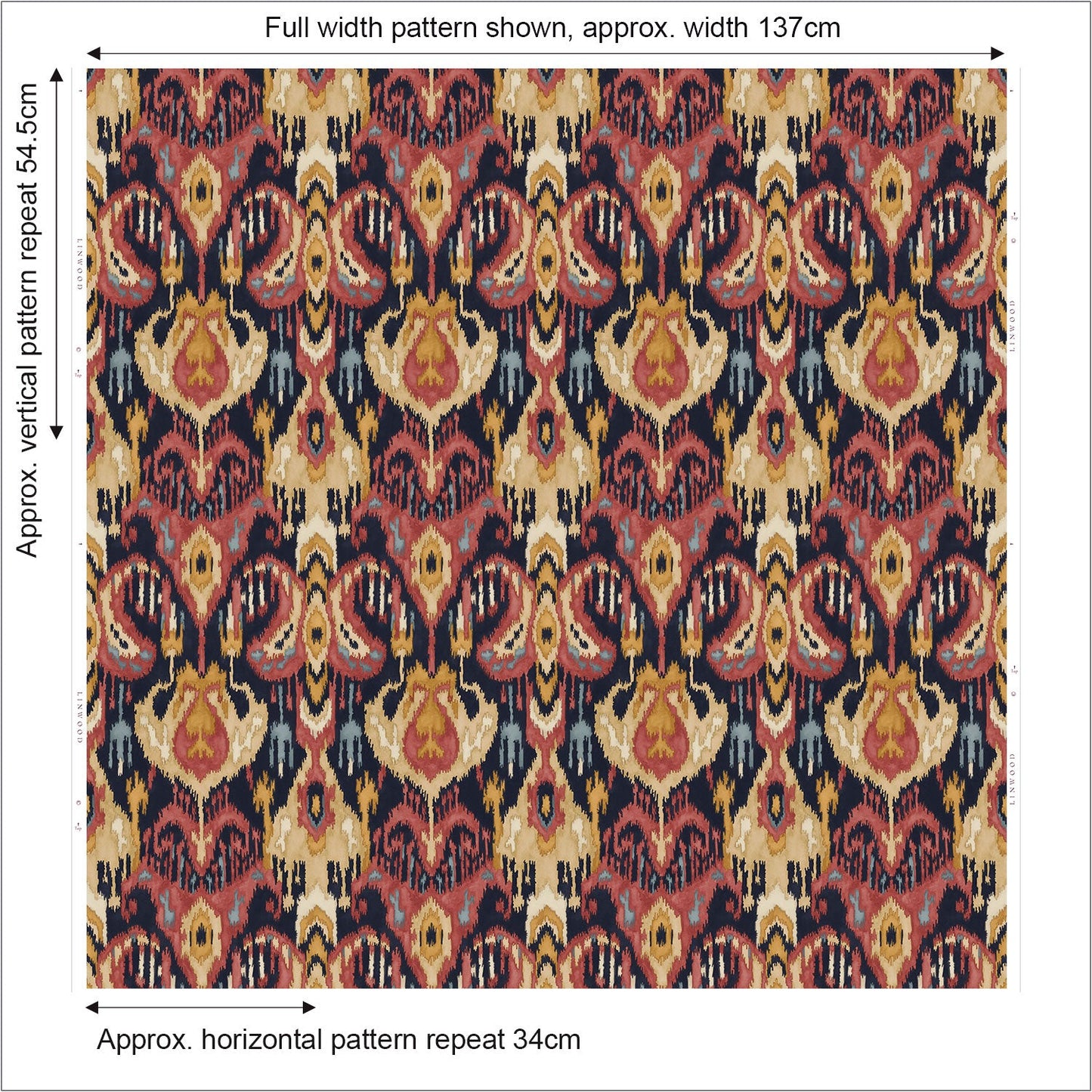 Linwood Bukhara Saffron FR Made to Measure Curtains