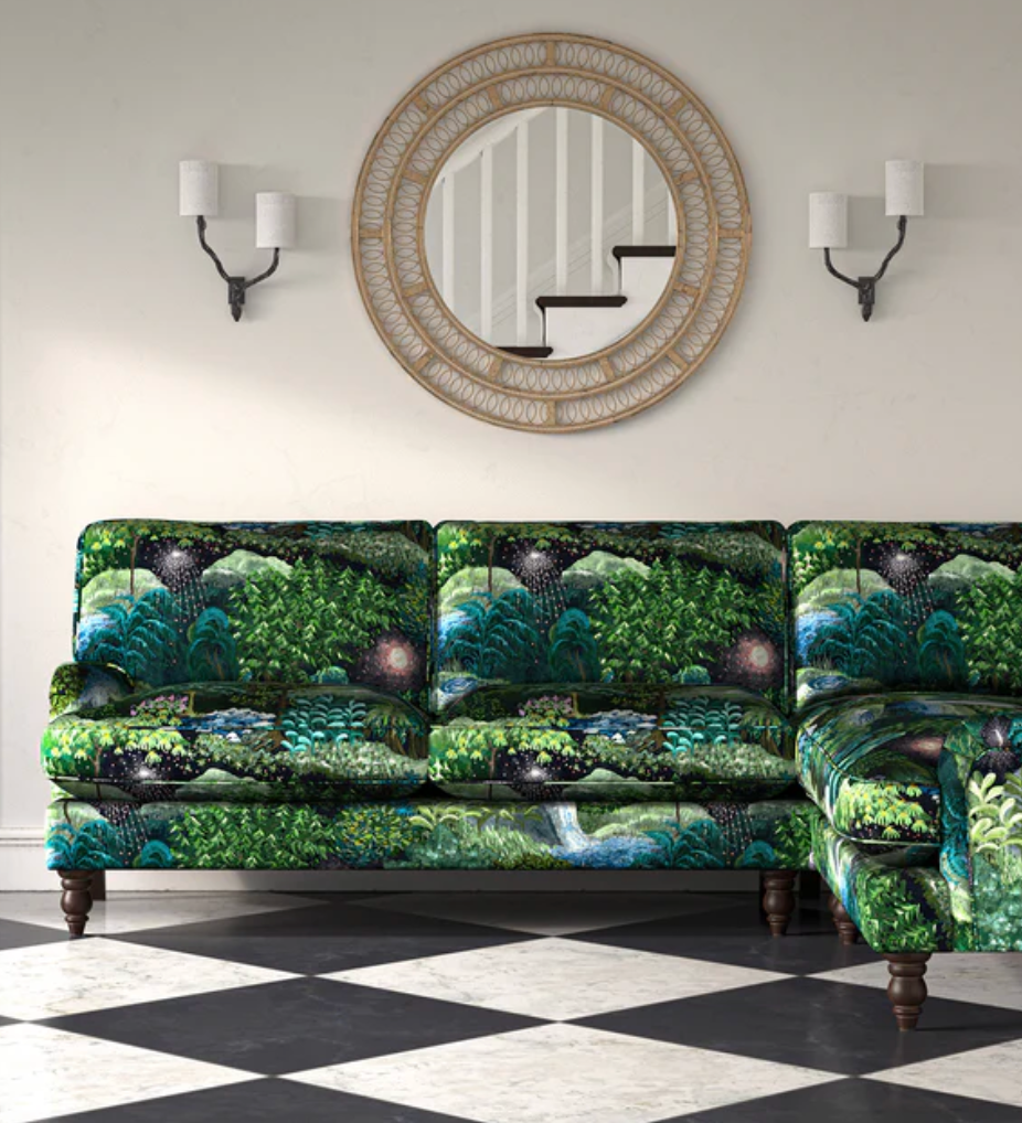 Blackout - Nightfall Velvet by Linwood - Fabric, Curtains, Roman Blinds sofa