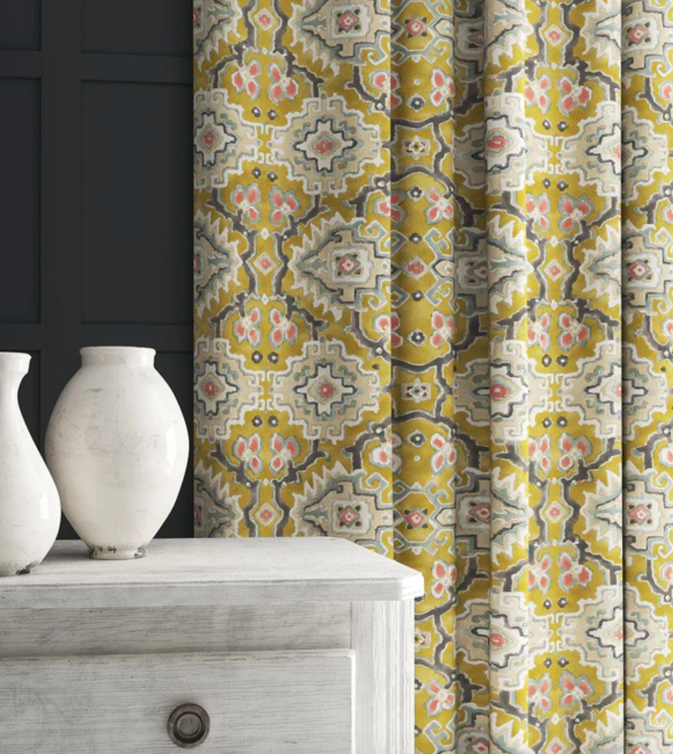 Chartreuse - Kami Velvet by Linwood - Fabric, Curtains, Roman Blinds lounge
