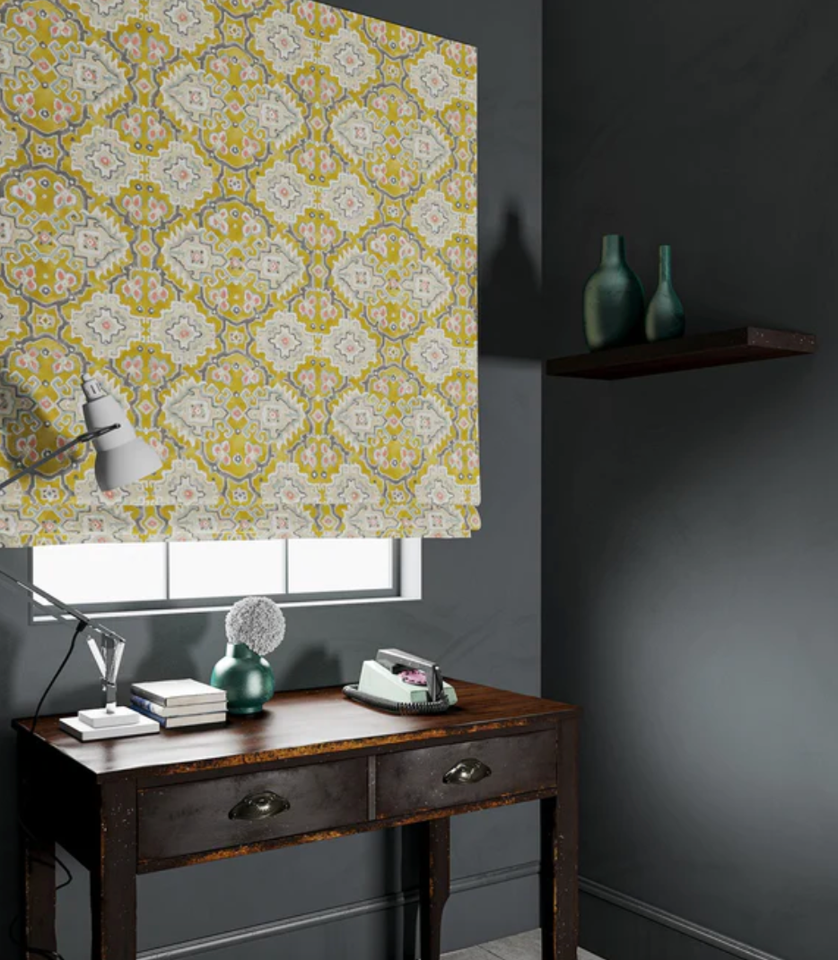 Chartreuse - Kami Velvet by Linwood - Fabric, Curtains, Roman Blinds window