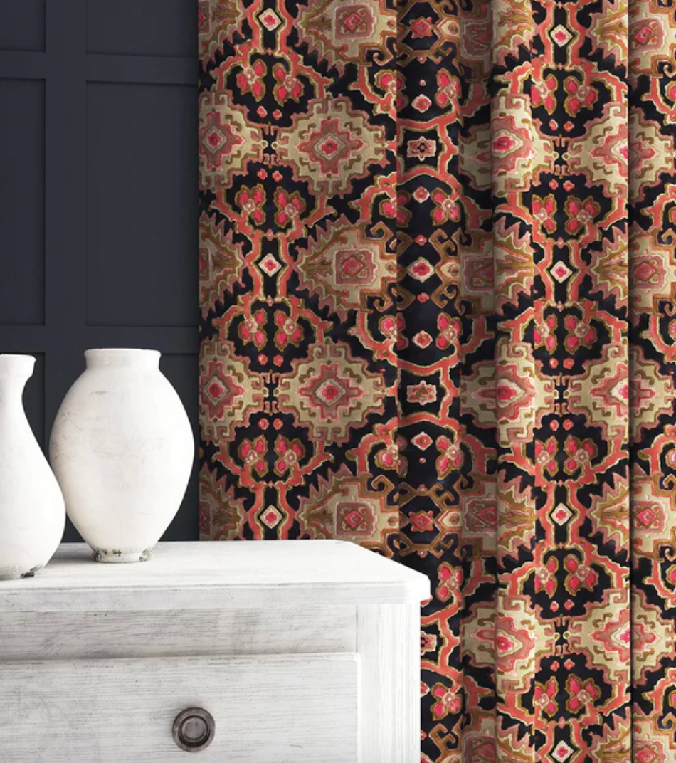 Coral - Kami Velvet by Linwood - Fabric, Curtains, Roman Blinds lounge