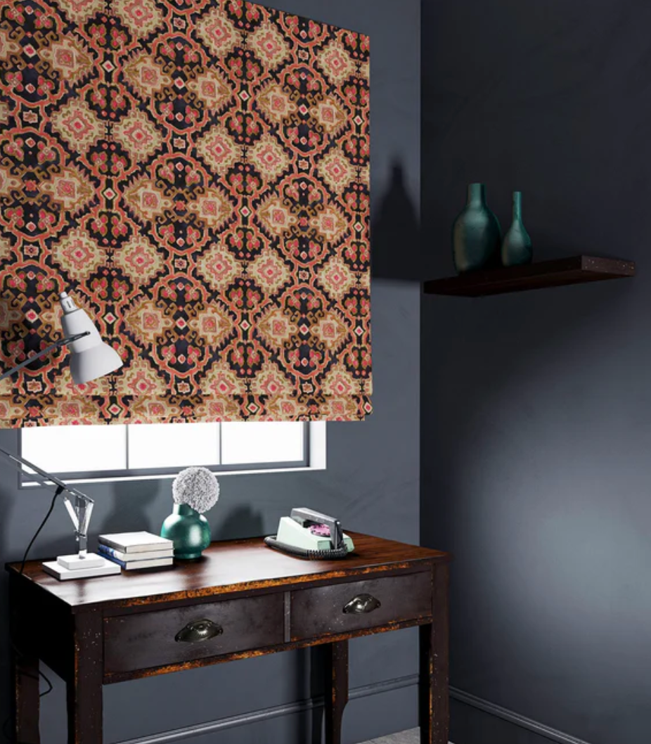 Coral - Kami Velvet by Linwood - Fabric, Curtains, Roman Blinds window