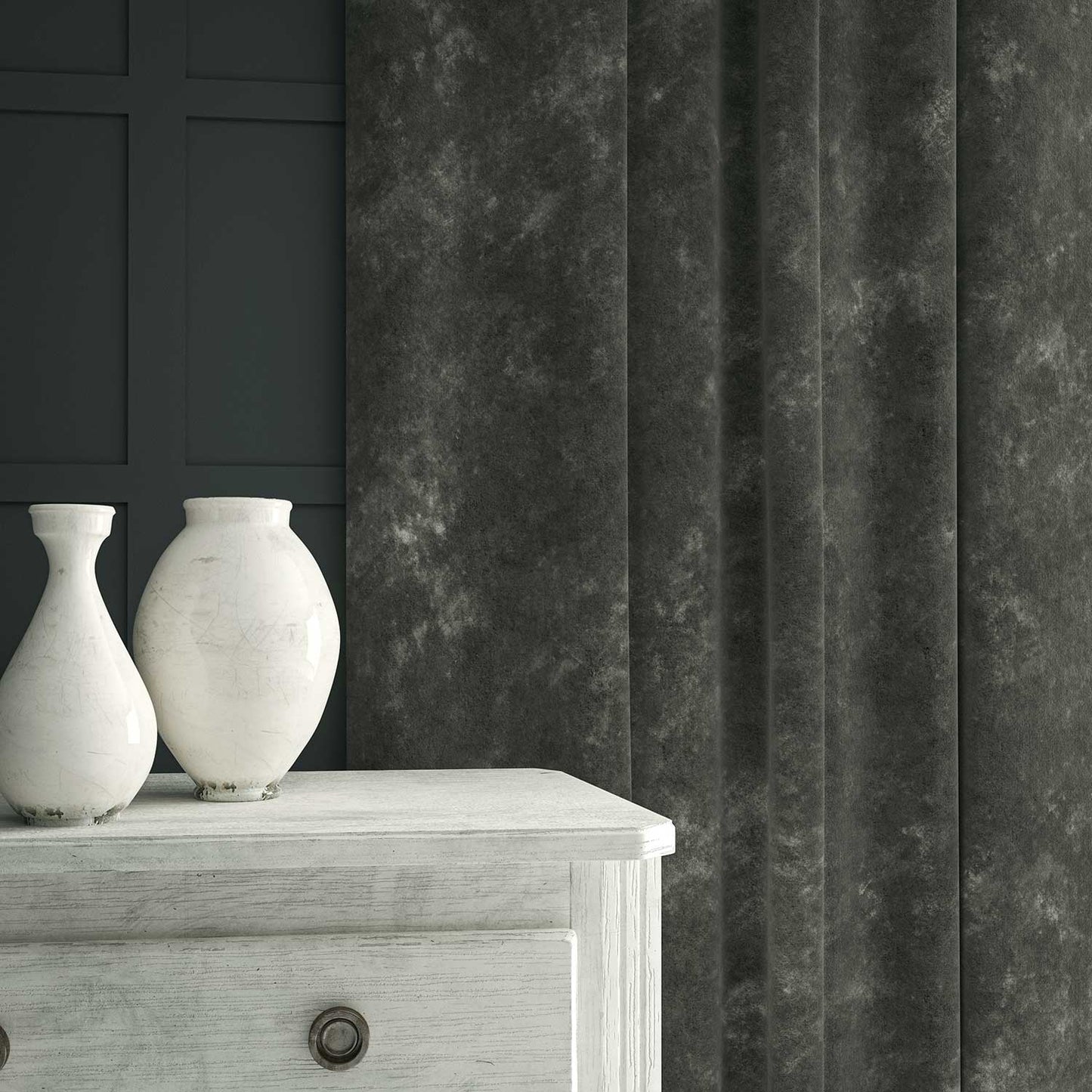 Linwood Cosmos Velvet Ash FR Made to Measure Curtains