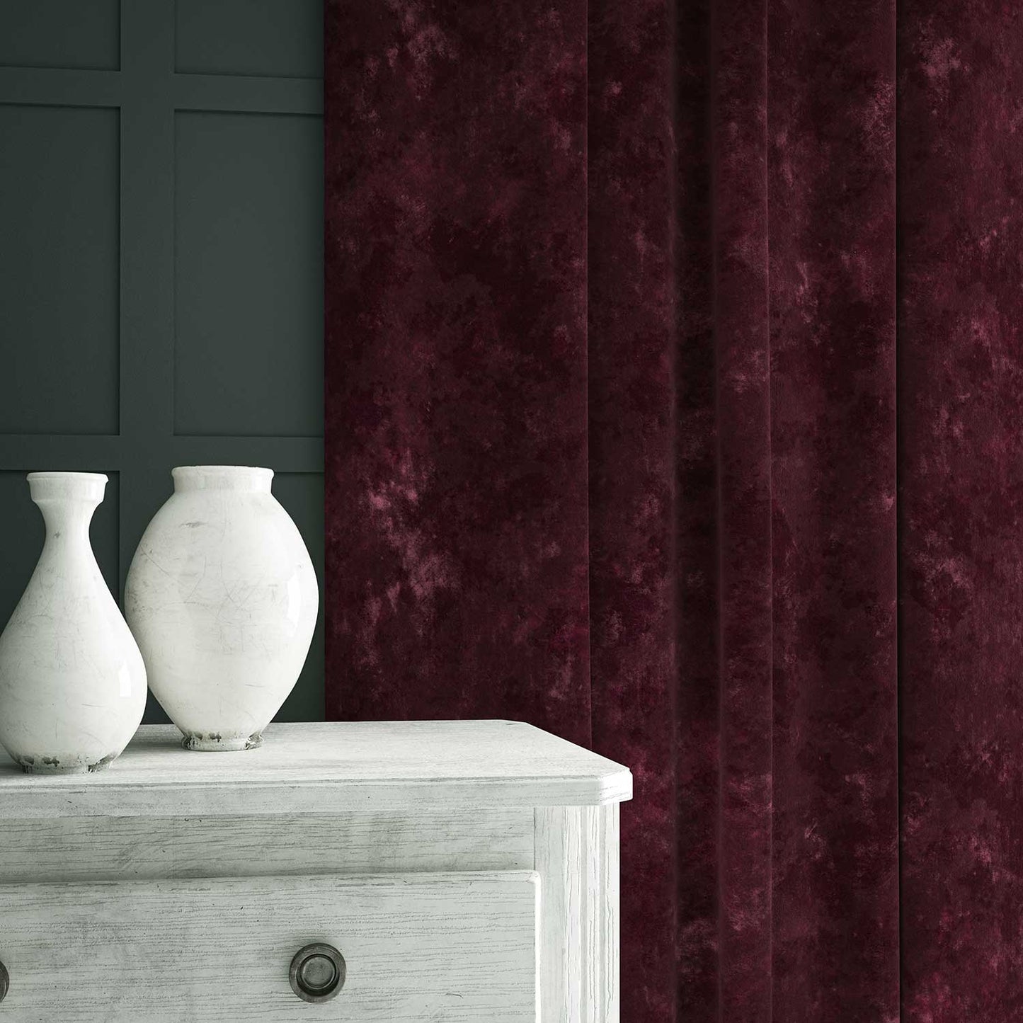 Linwood Cosmos Velvet Berry FR Made to Measure Curtains