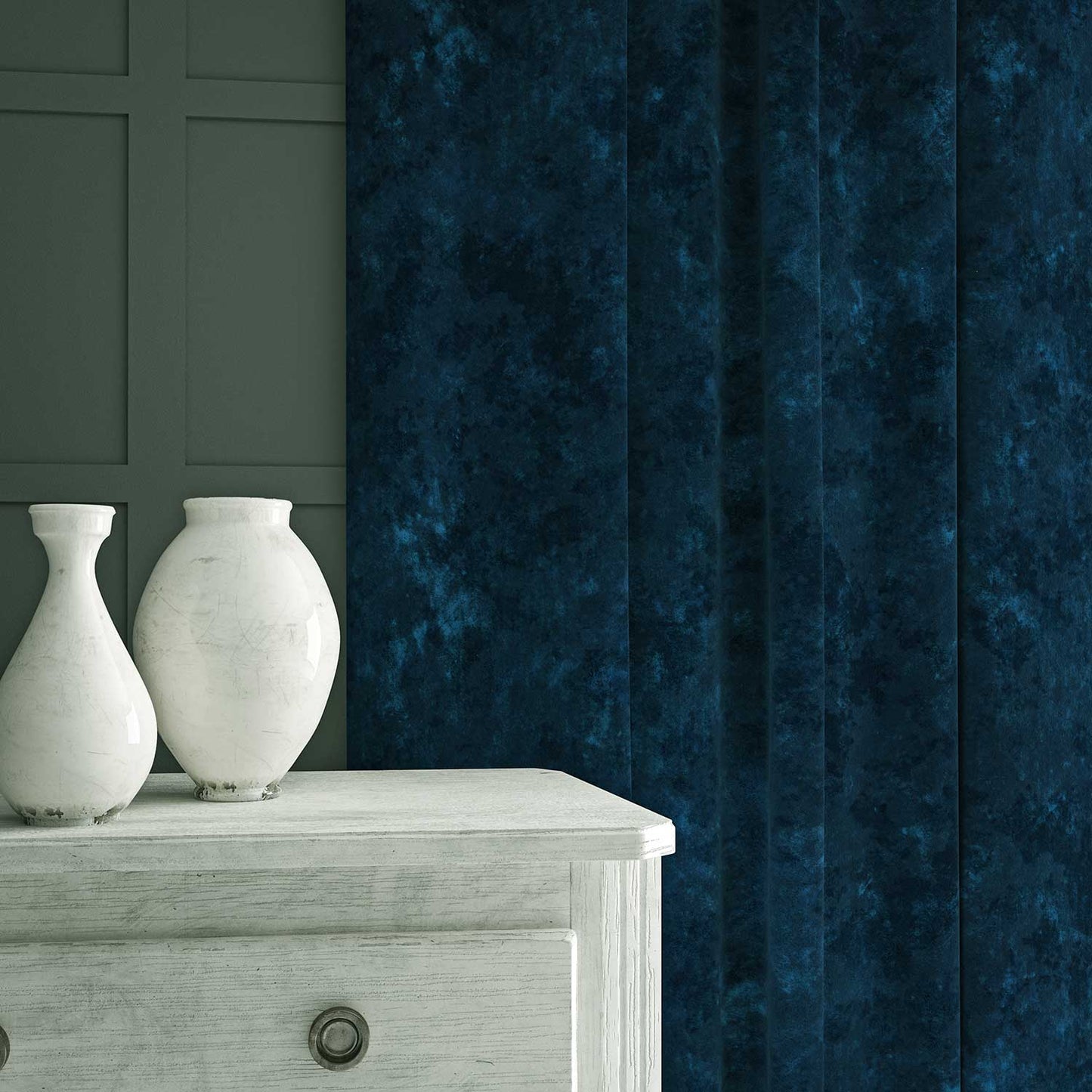 Linwood Cosmos Velvet Neptune FR Made to Measure Curtains