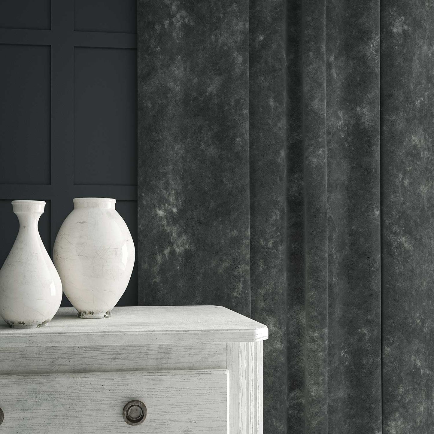 Linwood Cosmos Velvet Stone FR Made to Measure Curtains