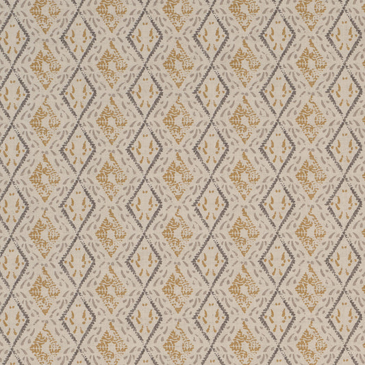 Grey/Gold - Dacca Fabric by James Hare Linen/Cotton