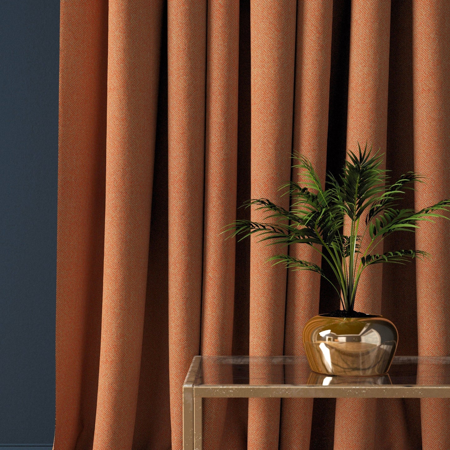 Linwood Faroe Tangerine FR Made to Measure Curtains