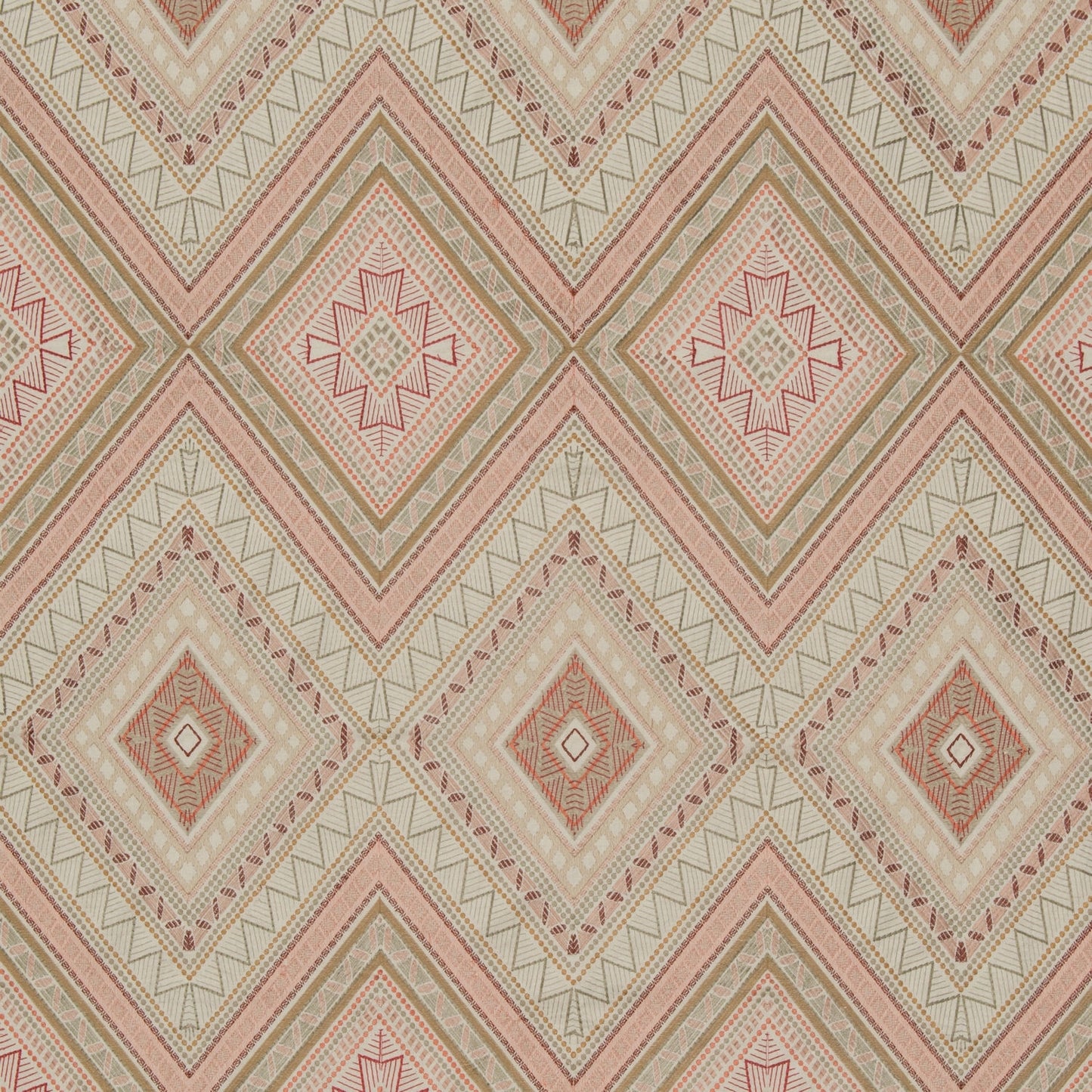 Natural/Dusky Rose - Fuji Fabric James Hare Linen/Cotton Fabric