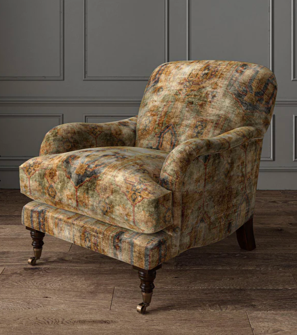Green Gold - Kadife Odyssey Velvet by Linwood - Fabric, Curtains, Roman Blinds chair