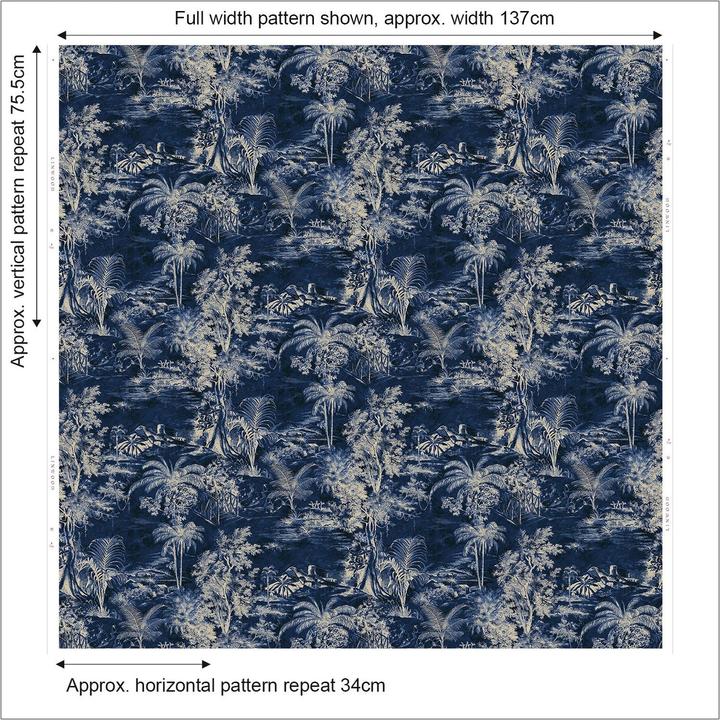 Linwood Heat of the Night Indigo FR Made to Measure Curtains