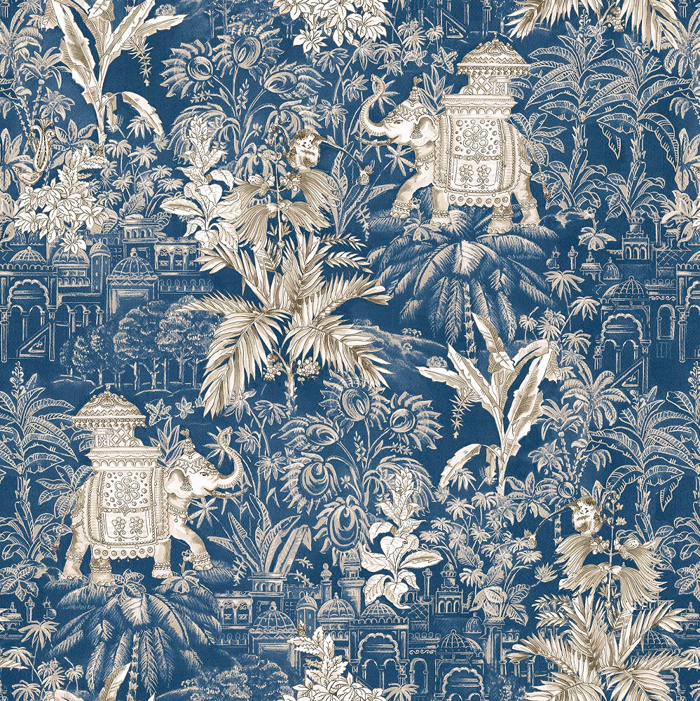 Chess Hathi Sapphire Made to Measure Curtains