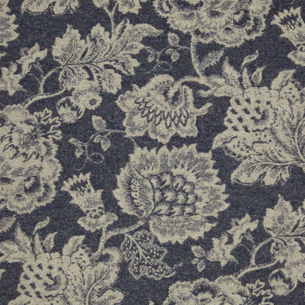 Ian Mankin Studley Floral Dark Navy Made to Measure Curtains