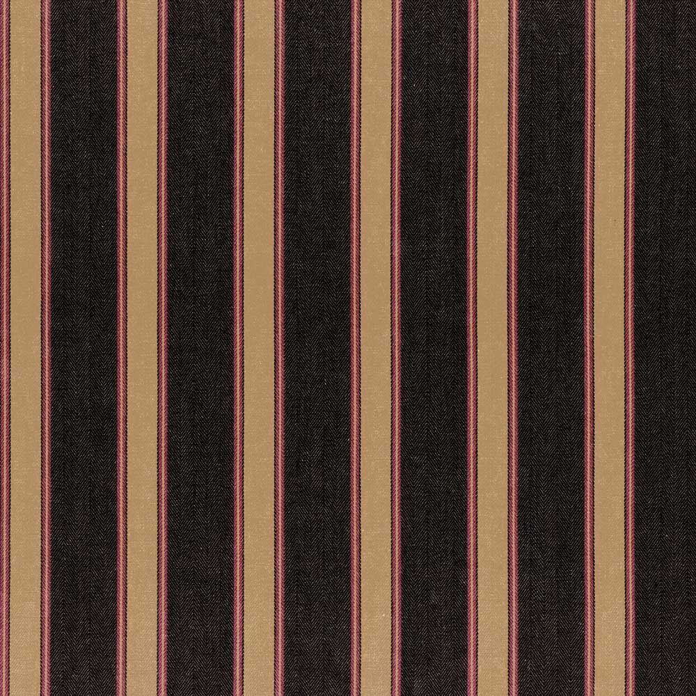 Ian Mankin Silhouette Stripe Black/Claret Made to Measure Curtains