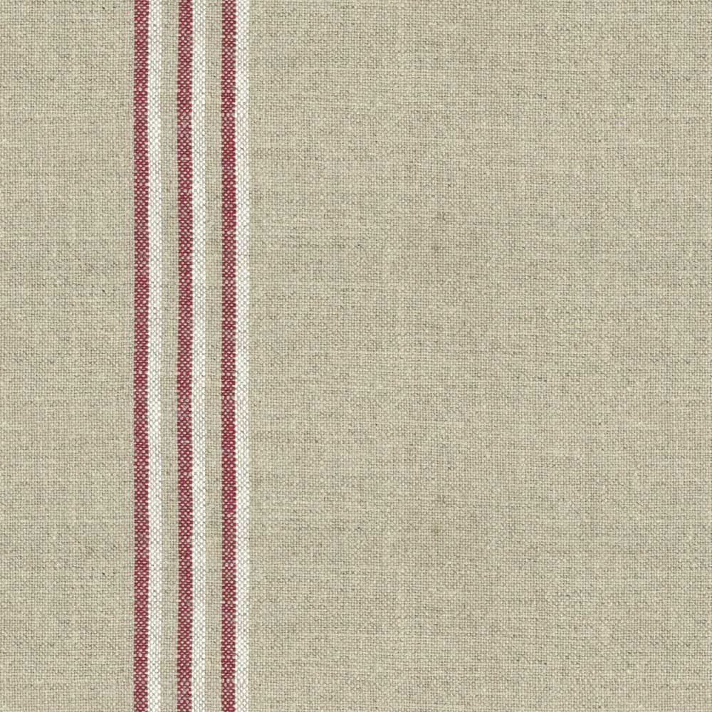 Ian Mankin Grain Stripe Nordic Peony Made to Measure Curtains