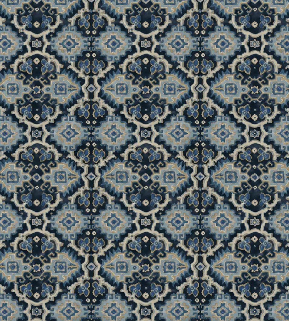 Indigo - Kami Velvet by Linwood - Fabric, Curtains, Roman Blinds