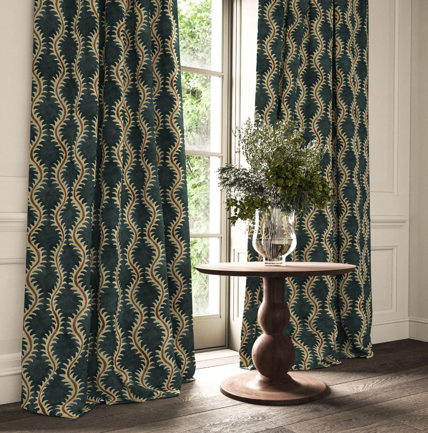 Ink - Helter Skelter Velvet by Linwood - Curtains