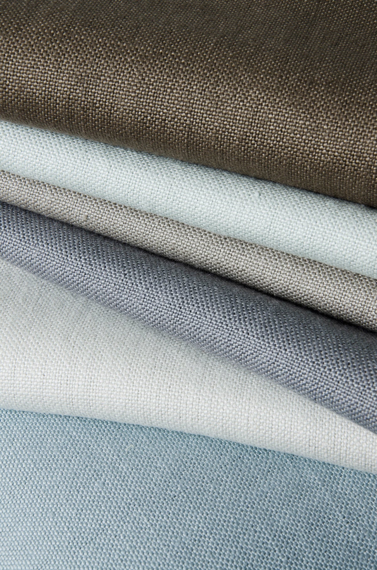 Lewis & Wood Kemble Linen Onyx Made to Measure Roman Blinds – collection palette showing multiple colourways