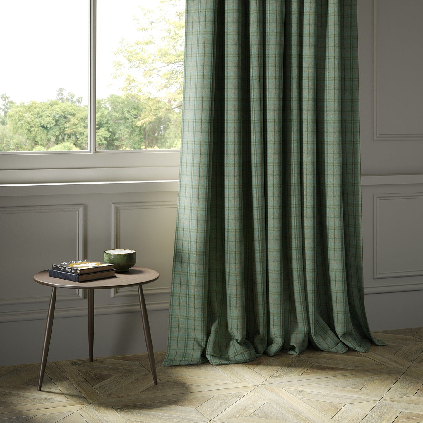 Linwood Bressay Check Olna FR Made to Measure Curtains