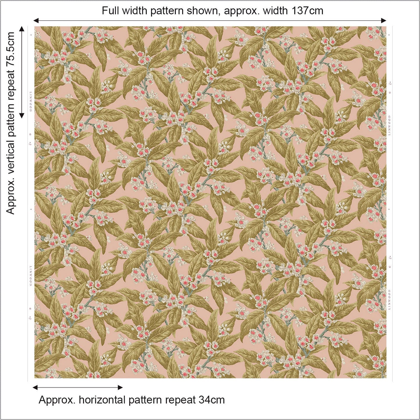 Linwood Loseley Velvet Peach FR Made to Measure Curtains