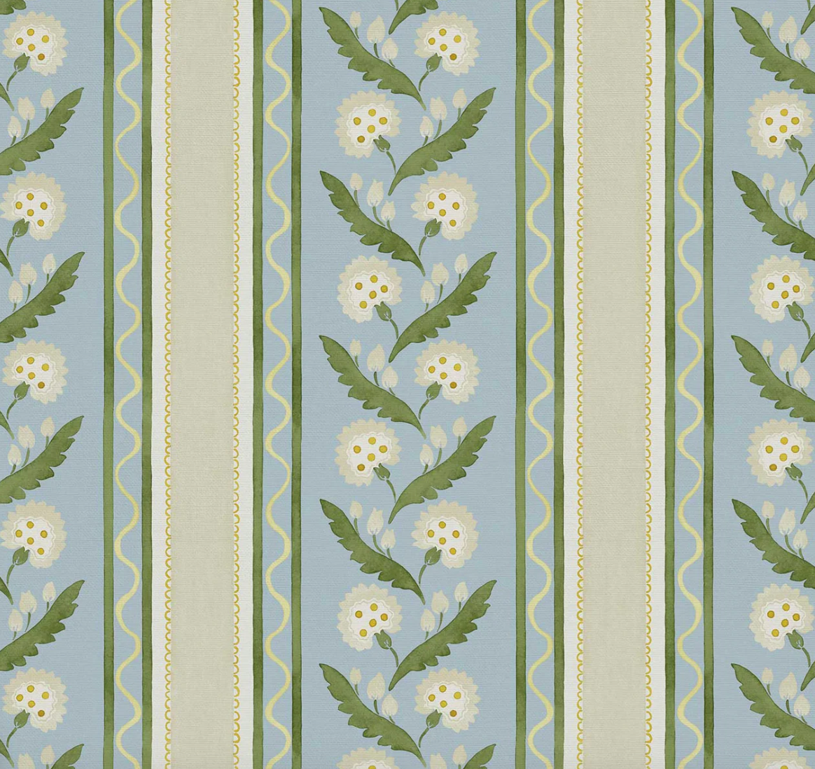 Lakeside - Polly Stripe, Flori Collection by Linwood fabric
