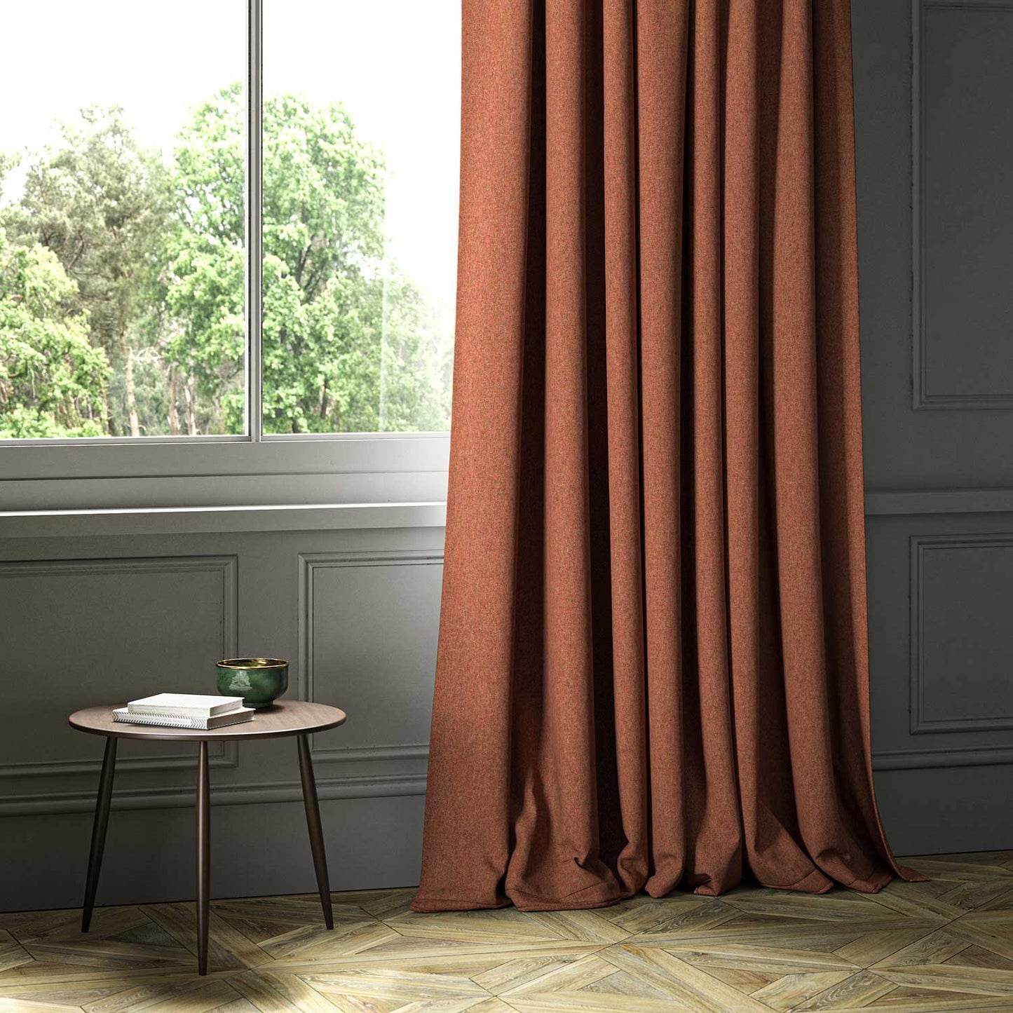 Linwood Lana Burnt Copper FR Made to Measure Curtains