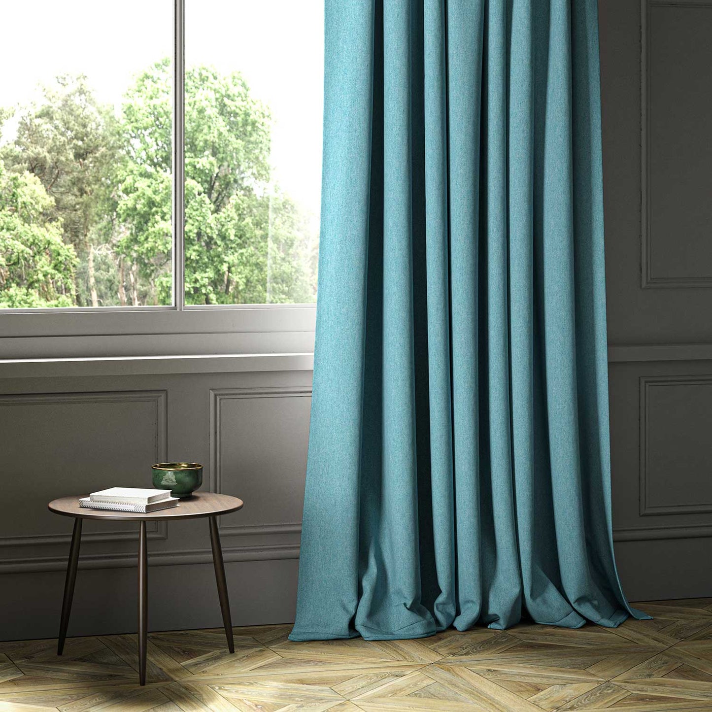 Linwood Lana Cyan FR Made to Measure Curtains