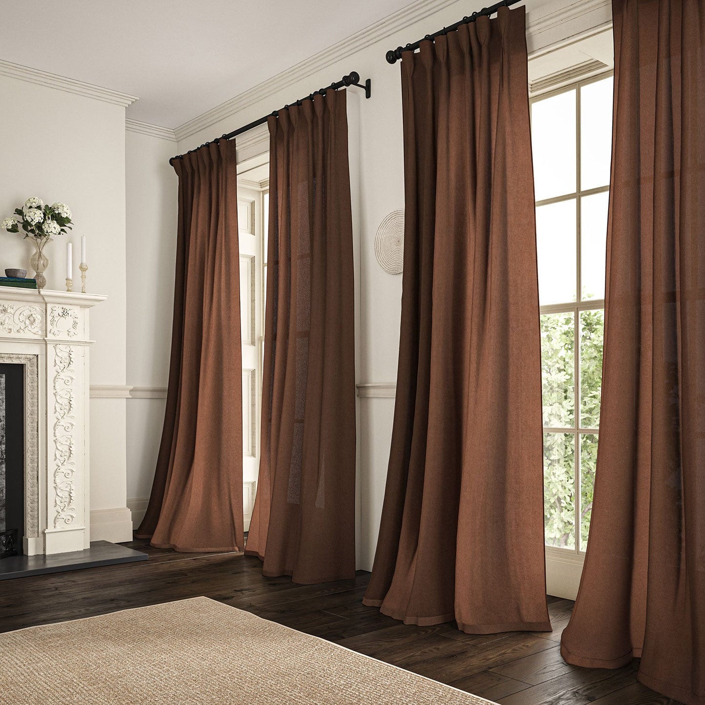 Linwood Marietta Nutmeg Made to Measure Curtains