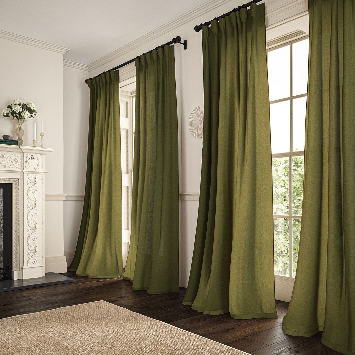 Linwood Marietta Olive Made to Measure Curtains