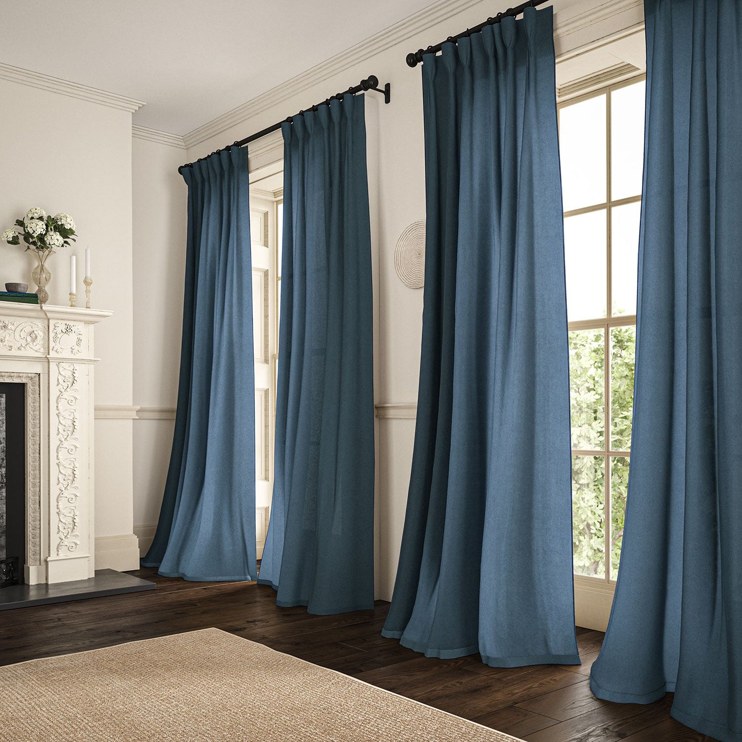 Linwood Marietta True Blue Made to Measure Curtains