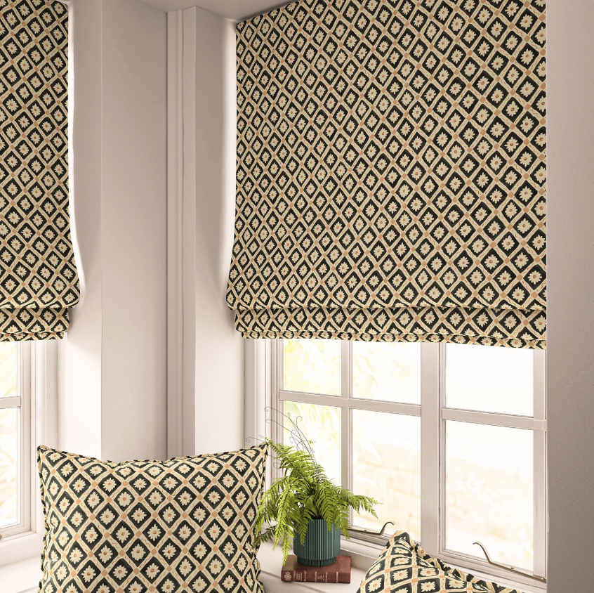 Liquorice - Ima, Maru Collection by Linwood - Roman Blinds