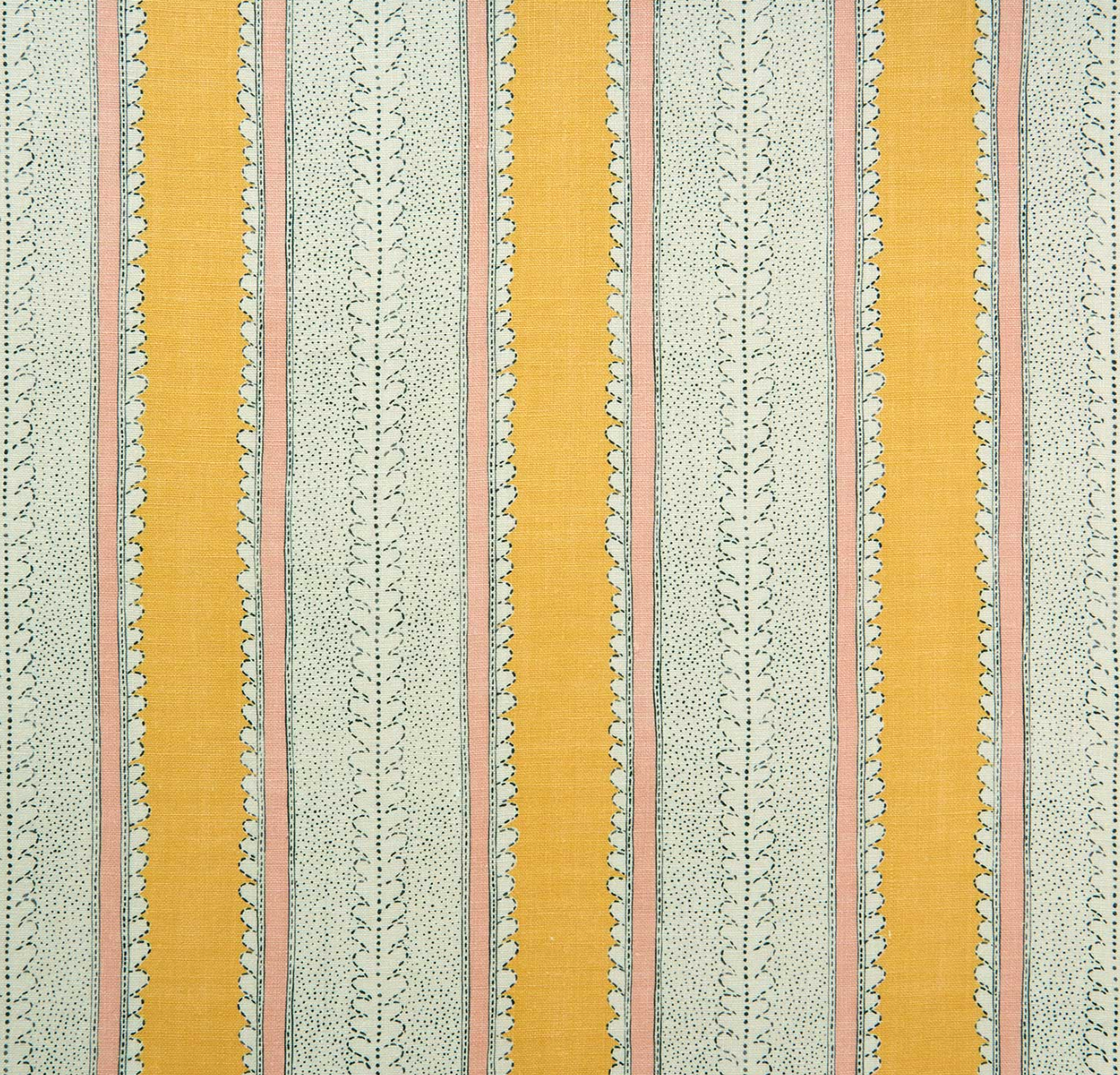 Mango - Dimity Stripe Linen by Linwood
