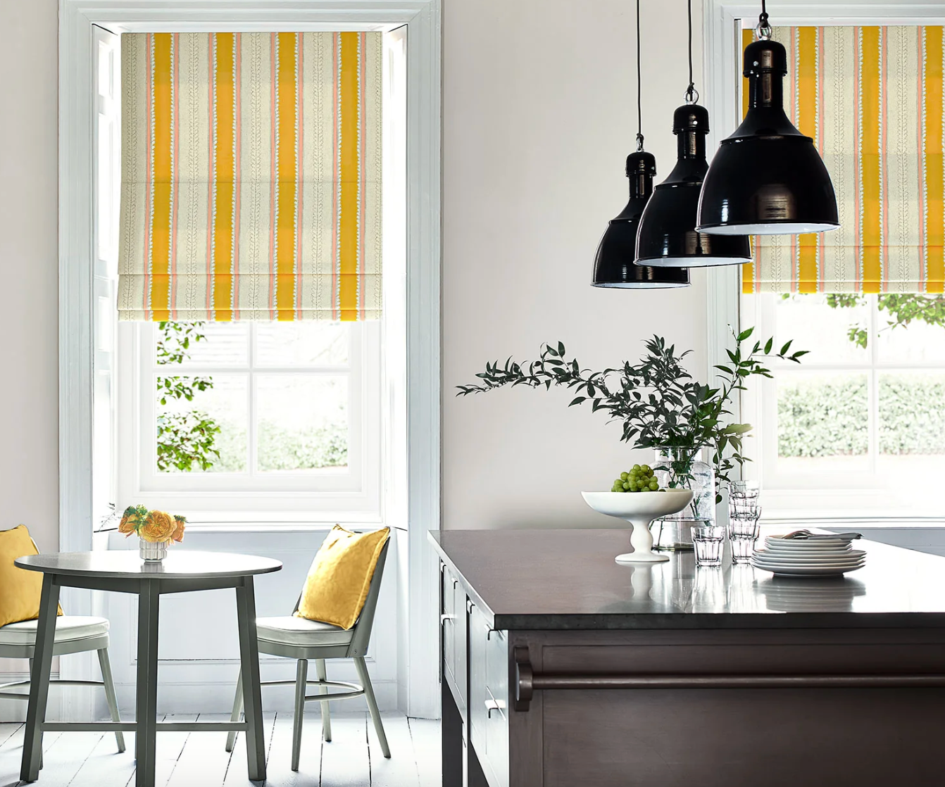 Mango - Dimity Stripe Linen by Linwood