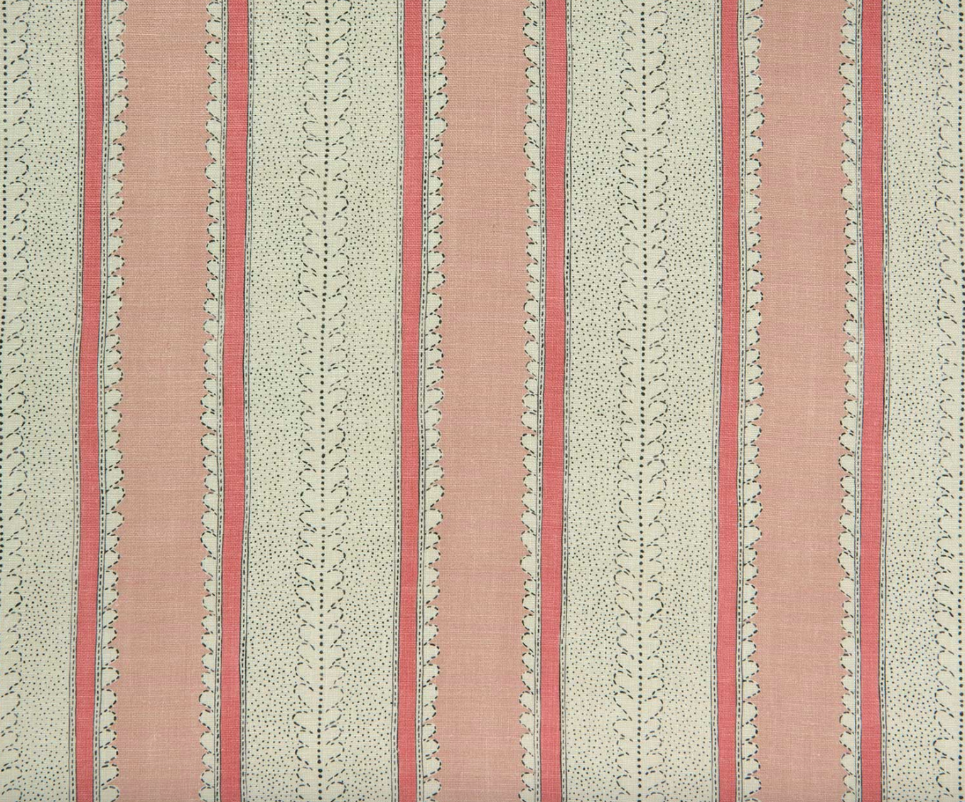 Marshmallow - Dimity Stripe Linen by Linwood fabric