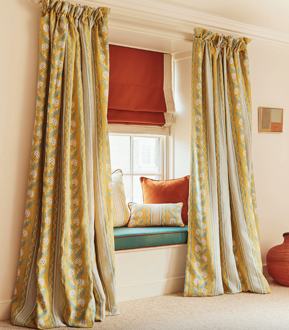 Polly Stripe mimosa linwood curtains