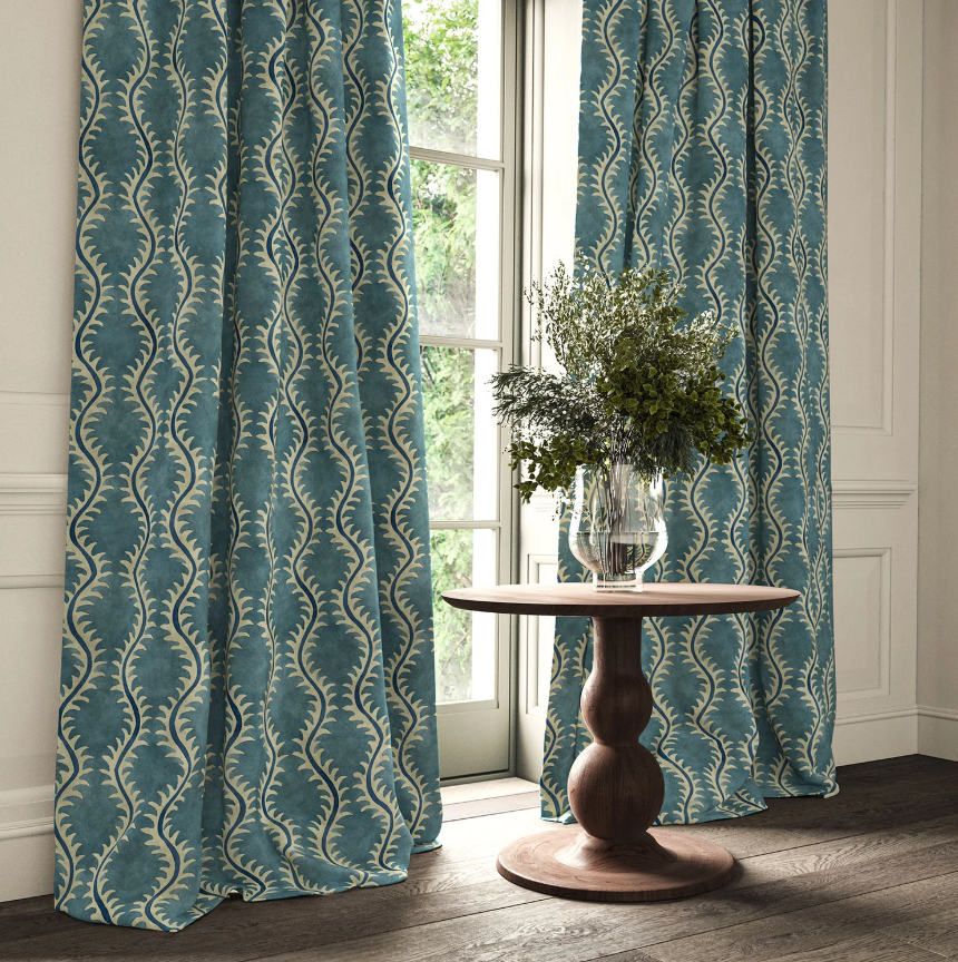 Ocean - Helter Skelter Velvet by Linwood - Curtains