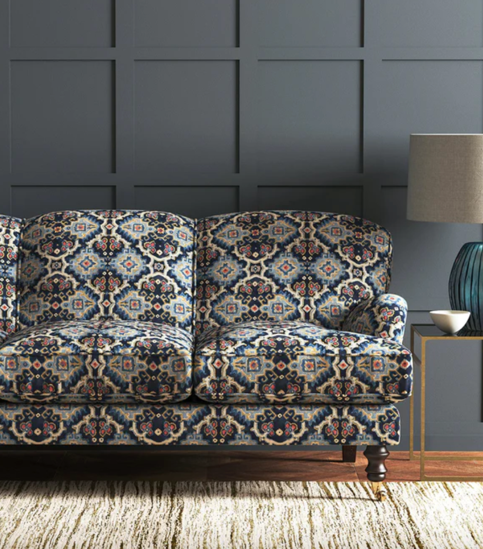 Ocean - Kami Velvet by Linwood - Fabric, Curtains, Roman Blinds sofa