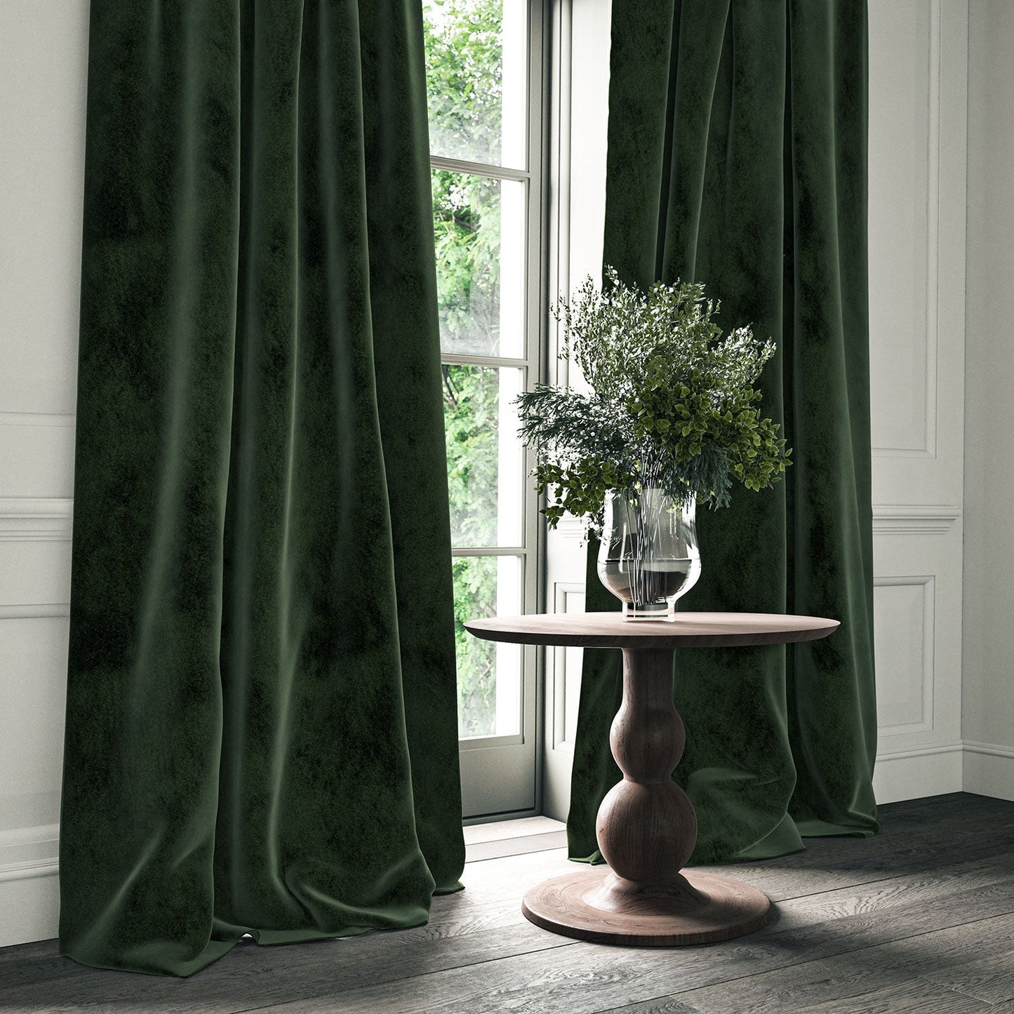 Linwood Omega Bottle Green CFR Made to Measure Curtains