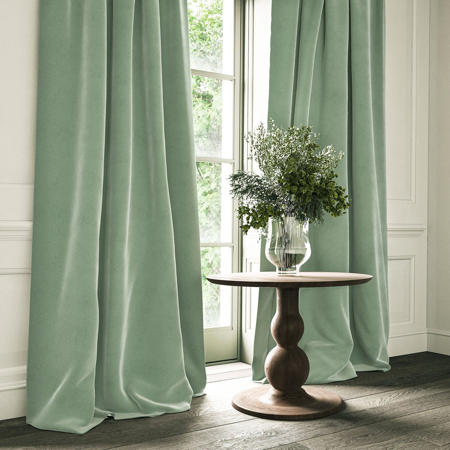 Linwood Omega Sea Mist CFR Made to Measure Curtains