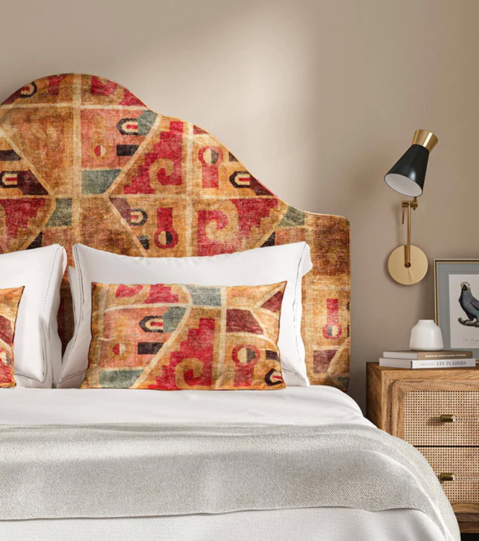 Paprika - Kichana Odyssey Velvet by Linwood - Fabric, Curtains, Roman Blinds bed