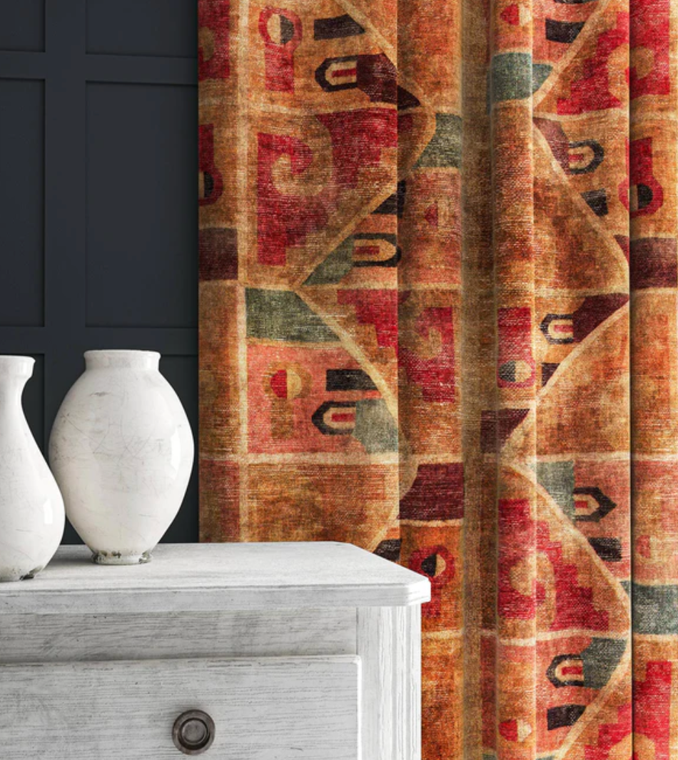 Paprika - Kichana Odyssey Velvet by Linwood - Fabric, Curtains, Roman Blinds lounge
