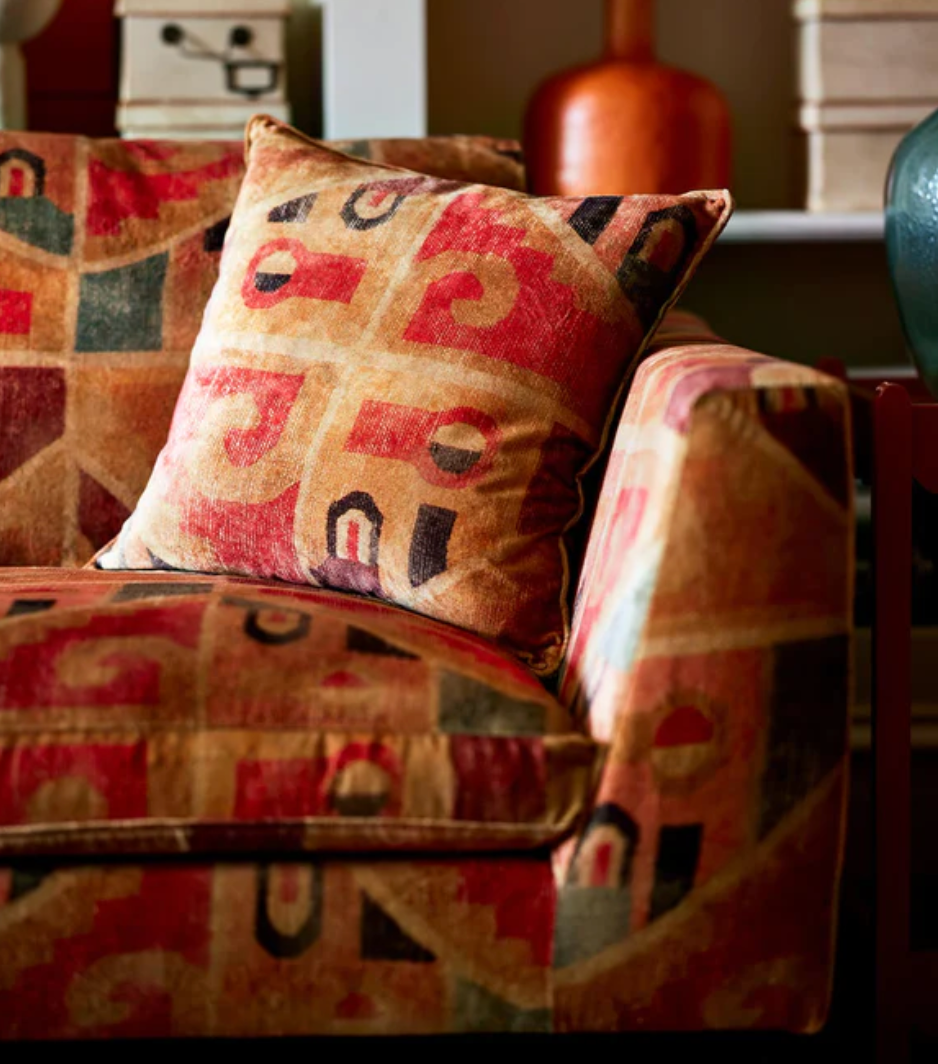 Paprika - Kichana Odyssey Velvet by Linwood - Fabric, Curtains, Roman Blinds cushions
